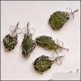 Naszyjniki wisiorek wisiorki biżuteria naturalny klemavite Zielony Kamień energii kryształowej dla mężczyzn i kobiet