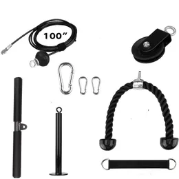 2021 DIY Fitness Pulley Cable Rope Attachment System Tool Kit Loading Pin Lifting Arm Biceps Triceps Hand Strength Gym Training Equipment