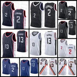 Koszykówka Jersey Kawhi 2021 Nowy 2 Leonard Mens Paul 13 George Tanie czarny