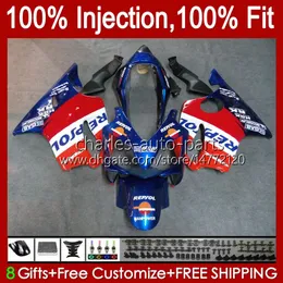 Kroppssprutningsform för Honda CBR 600F4 600CC 600 F4 FS CC 1999-2000 karosseri 54no.67 100% passform CBR600FS CBR600F4 1999 2000 CBR600 F4 99 00 OEM Fairings Kit Repsol Blue Blk