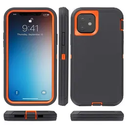 Hybrid Robot 3-i-1 Heavy Duty Military Grade Shocksäker Vattentät Defender Case för iPhone 12 11 XR X / XS Max 6 7 8 Plus