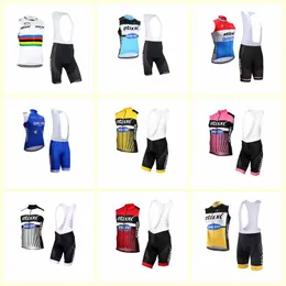Equipe de passo rápido Ciclismo sem mangas jersey colete bib shorts conjuntos de verão montando confortável roupa seca rápida u81926