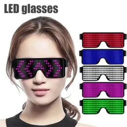 Yeni 11 Modları Ekran Hızlı Flaş LED Parti Gözlük USB Şarj Aydınlık Gözlük Noel Grand Olay Parti Süslemeleri Oyuncak Y201015