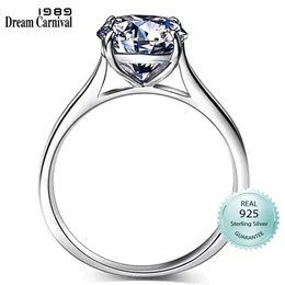 DreamCarnival1989 Real Solid Silver Ring for Women Wedding Engagement Fine Jewelry 6mm 9mm Zirconia Factory Direct Price SJ22654 211217