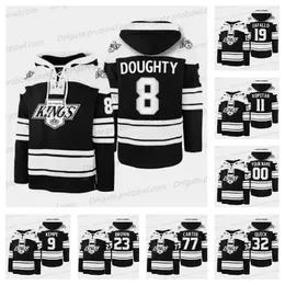 Kings Black Vintage Superior Lacer Hoodie Formaları Anze Kopitar 55 Quinton Byfield Drew Doughty Brown Iaallo Carter Jonathan Quick Toffoli