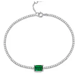 Cultivate emerald Lab created diamond Classic Tennis Bracelet S925 sier plated with gold women bracelet