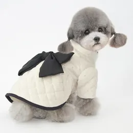 Jesień i zima Nowy Dog Odzież Bawełniana Ubrania Pet Ciepłe i Velvet Cat Big Bow Odzież