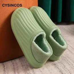 CySincos Kış Terlik Sıcak Erkek Ayakkabı Su Geçirmez Kadın Çiftler Kaymaz Peluş Pamuk Kapalı Açık Rahat Ev Düz Topuklu Ayakkabı W220218