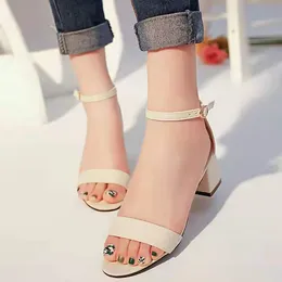 Summer Fashion Suede Open-Toed High-Heeled Sandals Rough With The Word Cingulate Sexy Shoes Large Size 34-42