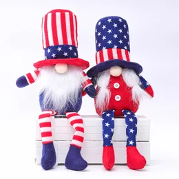 Patriotisk Gnome Plush American President Valdekoration Tomte 4 juli Present Handgjorda Dwarf Doll Hushålls Ornament