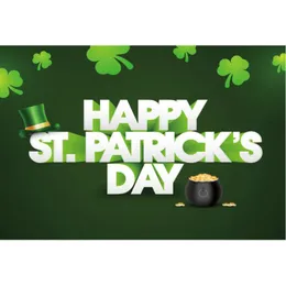 Party Decoration Hat Gold Coin Clover Backdrop St. Patrick's Day Pography Bakgrund Holiday Celebration Decor Po Booth Studio Prop