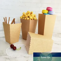 12PCs Natural Kraft Treat Popcorn Box för Bröllopsfest Leverans Dekoration Julfödelsedagsfest godis Presentförpackningskoppar