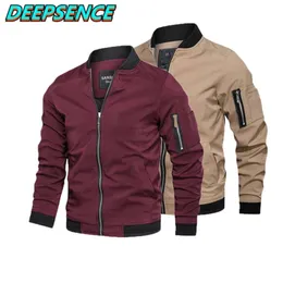 Spring Autumn Fashion Casual Jacket Coat Men England Stand Neck Solid Zipper Pockets Streetwear Simple Jackets Plus Size 5XL 210928