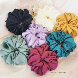 Mode Übergroße Satin Scrunchies Für Frau Gummi Haar Krawatten Elastische Haarbänder Mädchen Pferdeschwanz Halter Kopfbedeckung Haar Zubehör