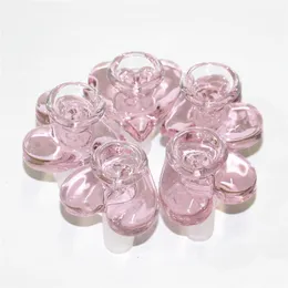 Pink Love Heart Shape Glass Bowls per vetro narghilè tubo acqua Bongs Rig Ash Catcher fumare tabacco ciotola