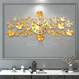 Wanduhren Modernes Design Große Uhr Stille Nordic Goldene Wohnzimmer Luxus Metall Einfache Reloj De Pared Wohnkultur DA60WC