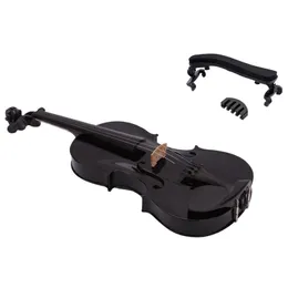 4/4 Vollgröße Acoustic Violine Geige Schwarz mit Fall Bogen Bogen Kolophonium Violine Schulterstütze für 4/4-3 / 4 Größe mit zusammenklappbar