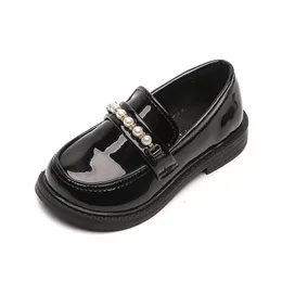 Płaskie buty Skórzane Maluch dla dzieci Kids Loafers Baby Girl Black White School for JK Uniform Lolita Princess