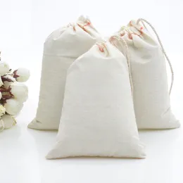 30 Cotton Muslin Ekologisk Premium 4 "X6" EcoFriendly Förpackning Favor Smycken Tea Herb Culinary Single Drawstring Gift Bag