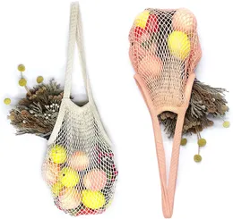 Borse per la spesa riutilizzabili in rete di cotone Borse per la spesa in rete tessuta lavabile Borse per la spesa Shopper Home Frutta e verdura Mercato Tote YL0272