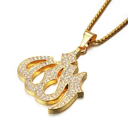 Anhänger Halsketten Arabisch Muslim Islamische Halskette Für Männer Gold Farbe Flamme Pendent Mit Out Kette Mode Schmuck Geschenke