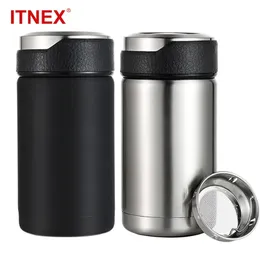 ITNEX 380ML Ze Stali Nierdzewnej 304 Kolby próżniowe Termos Kubek Herbata Infuser Kubek Kawowy Przeszczepiony Travel Car Butelka izolacji termicznej 210907