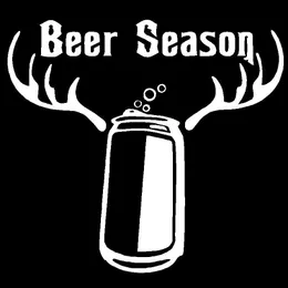 15 2CM 14 1CM Beer Season Funny Vinyl Decals Hunting Drink Deer Hunter Car Stickers Car Styling Decoration Black Sliver C8-0992258e