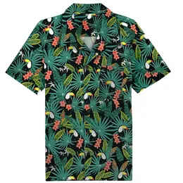 Casual Floral Print Män Klänning Hawaiian Shirts Camisa Hawaiana Ropa de Hombre Mäns Kortärmad Knappskjorta 210527