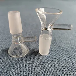 14mm 18mm manlig fog med handtagsglas Tobakskål Herb Dry Bowl Slide för glas Bong och rör Bongs Tratt Rigg rökverktyg Tillbehör