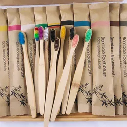 Natural Bamboo Toothbrush Portable Soft Hair Tooth Brushes Disposable Toothbrushes For Hotel Home Travel Outdoor With Packaging