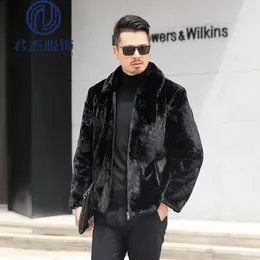 Men's Jackets High Imitation Mink and Fleece Mens Coat Middle-aged and Elderly Fur Clothing