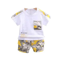 Abbigliamento per bambini Moda Estate Abbigliamento per neonate Ragazzi T-shirt sportiva Pantaloncini 2 pezzi / set Costume in cotone per bambini Tute per bambini G220310