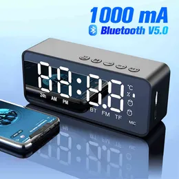 Kablosuz Bluetooth FM Radyo Ses Kutusu Masaüstü Çalar Saat Subwoofer Müzik Çalar TF Kart Bas Hoparlör Boom Tüm Telefon