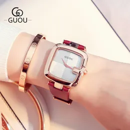 sichu1- u1 GUOU ladies new unisex square watch trendy leather quartz movement explosion