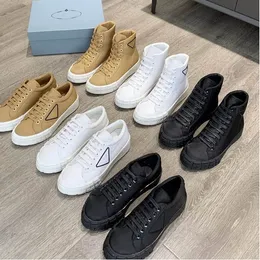 Hight Quality Designers Sneakers Wheel Cassetta Sapatos Flat Mulheres High Top Top Tecido Trainers Baixo Top Top Calçados Casuais Roda de Lona Stitching Lerren Trainer 35-40