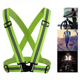 Adjustable Men Wome Reflective Vest Safety Security Tape High Visibility Vest Gear Stripes For Hiking Running Bicycle Walking 4x1.5cm ottie