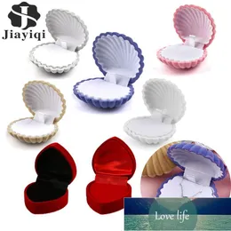 Fashion Jewelry Box Velvet Heart Shell Container Boxes Holder For Wedding Engagement Ring Earrings Necklace Display Gift Factory price expert design Quality