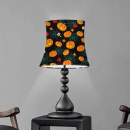 Lampa täcker nyanser halloween pumpa mönster bordsskärm sovrum lampskärm dammsäker täcker tvättbar sahde dekoration abat jour