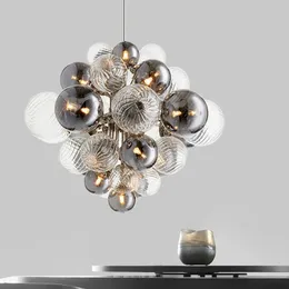 Nordic Luxury Glass Globe G9 Pendant Lampor Vardagsrum Metall Hängsmycke Ljuskraft Belysning Inomhus Luminarias Fixtures Lamparas