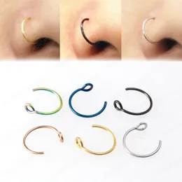 U Shaped Fake Nose Ring Hoop Septum Clip on Nose Rings Stainless Steel Piercing Open Earring for Women Jewelry Non-Pierced