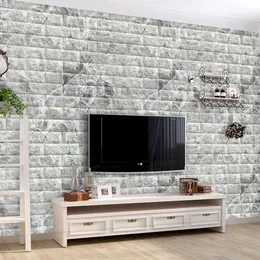ウォールステッカー3D自己粘着性DIYの石のパターンの壁紙防水パネルの家の装飾ペーパー70x77cm
