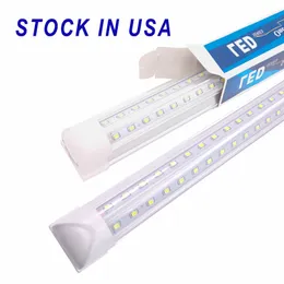 V-Shaped T8 Led Tube Lights 4FT 36W 5FT 45W 6FT 56W 8FT 72W 144W 2.4m Integrated Cooler Door Led Double Glow lighting 144Watts