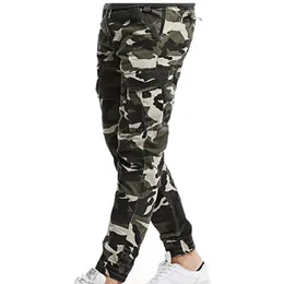 Marca homens calças hip hop harem corredores calças macho calças mens corredores camo multi-bolso exército cacho de calça de carga 29-38