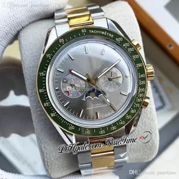 Moonwatch 42mm Miyota Automatic Mens Watch With Steel Case Green Bezel Gray Dial Moon Phase Rubber Strap And 7 Styles Of Pure 300z Swatch Moon Watch From Mark776 149.75 DHgate.Com