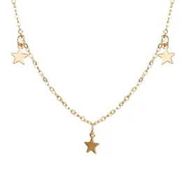 Подвесные ожерелья Три звезды Ожерелье для женщин Простая цепочка клавиля