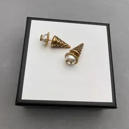 2024 Stud Designer Earrings Fashion Ice Cream Stud Earrings Aretes Orecchini Ladies Retro Simple Jewelry with Box J041