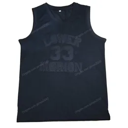 Statek z USA Merion Merion # 33 Bryant Koszykówka Jersey College High School Męskie Zszyty All Black Size S-3XL Najwyższej jakości