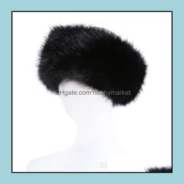 バイザー帽子キャップ帽子、スカーフグローブファッションaespories 10色レディースフェイクファーヘッドバンド高級調整可能な冬暖かいブラックホワイトナチュール