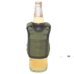 7 Color Mini Tactical Vest Outdoor Molle Vests Wine Bottle Cover Beverage Cooler Adjustable Drinkware Handle LLD11665