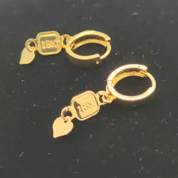 Novo Presente Senhoras Iniciais 18 K Selo Amarelo Ouro Cheio Brincos Sólidos Rococo Coração Cadeado Dangles